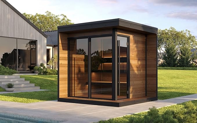Sauna Exterior Hiki L, 229x229 cm, Capacidad para hasta 6 Personas