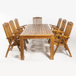 Conjunto de jardín de Madera Teca, Mesa de 240 cm de Largo y 8 sillones reclinables