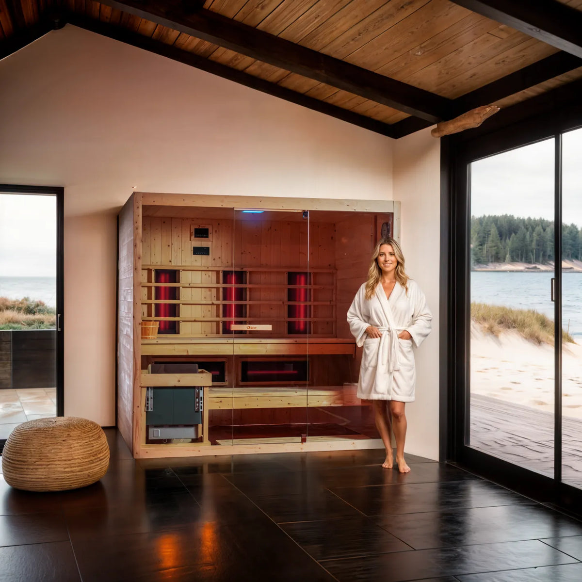 Sauna de infrarrojos+vapor para 4/5 personas