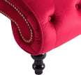 Tumbona roja de terciopelo 145 x 52 x 77 cm (largo x ancho x alto)