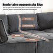 Sofá largo de 308 cm para 6 personas, tejido de pana, flexible