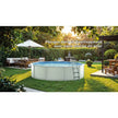 GRE - Kit de piscina redonda elevada de acero blanco de Ø300 x 122 cm (incluye filtro de arena y escalera)