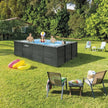 Kit de piscina tubular desmontable Intex - Grafito - 400 x 300 cm - Rectangular (escalera, válvulas, filtro, cubierta) - 26396GN