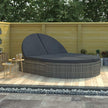 Tumbona para 2 Personas con Cojines ratán sintético Gris,Mobiliario,Muebles de jardín