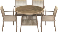 Conjunto Mesa y Sillas Jardin Muebles Jardin Exterior 5 Piezas con 4 Sillones y Tablab Redonda