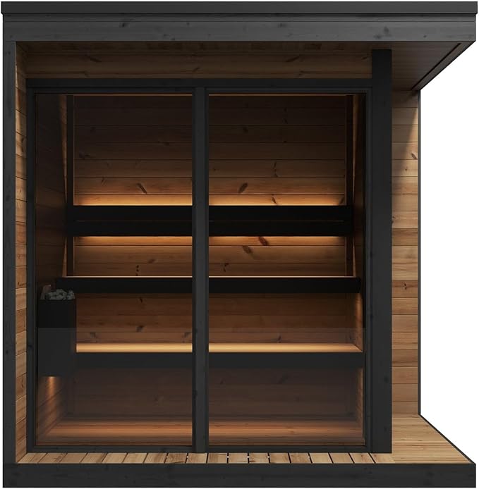 Sauna Exterior Hiki L, 229x229 cm, Capacidad para hasta 6 Personas